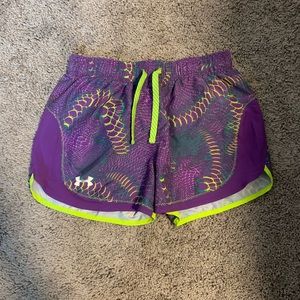 Girls youth purple under Armour shorts